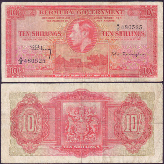 1937 Bermuda 10 Shillings L000363